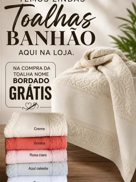 Toalhas de banho em várias cores